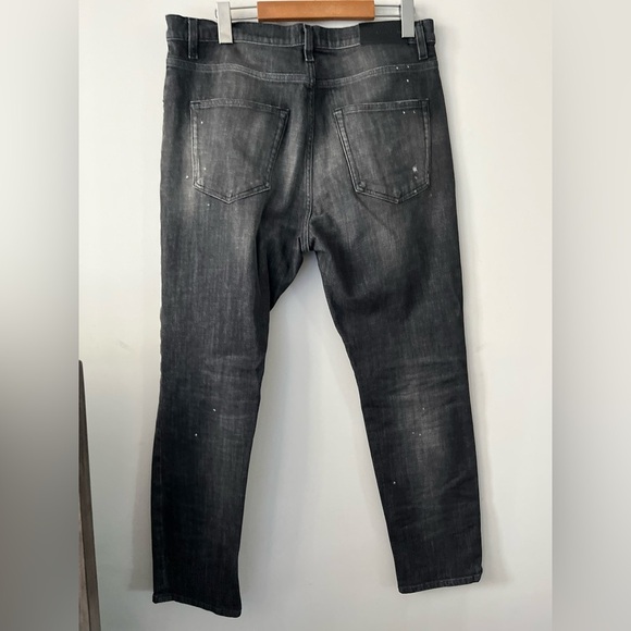 The Kooples Jean Short Drop Acid Wash Splattered Skull Embellishment Mens Jeans - Picture 15 of 16